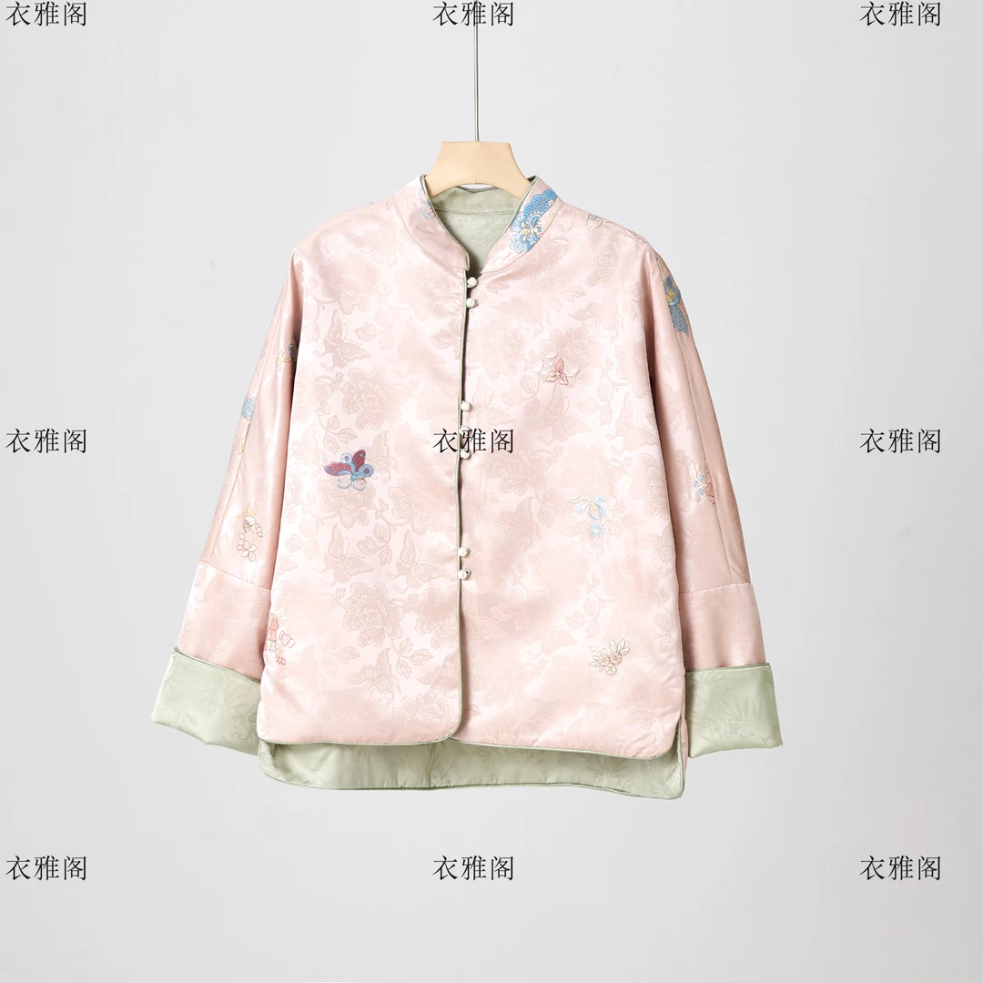 [春风]外套时尚女士复古双面中式中国风双层春秋休闲