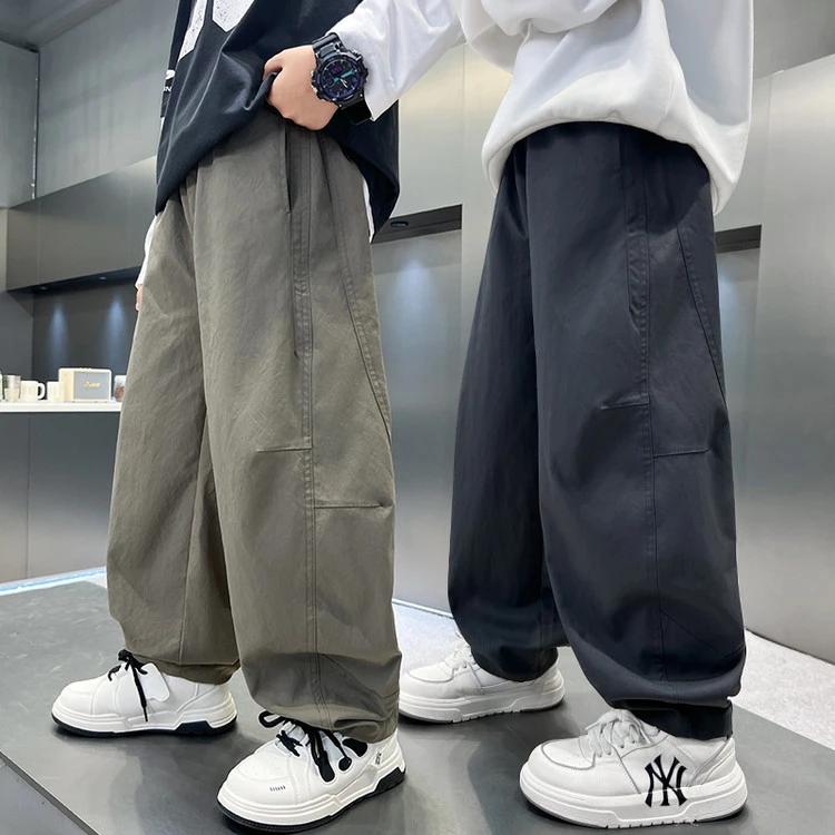 男童春秋裤子儿童弯刀裤洋气2025年秋装工装裤子宽松中大童束脚裤