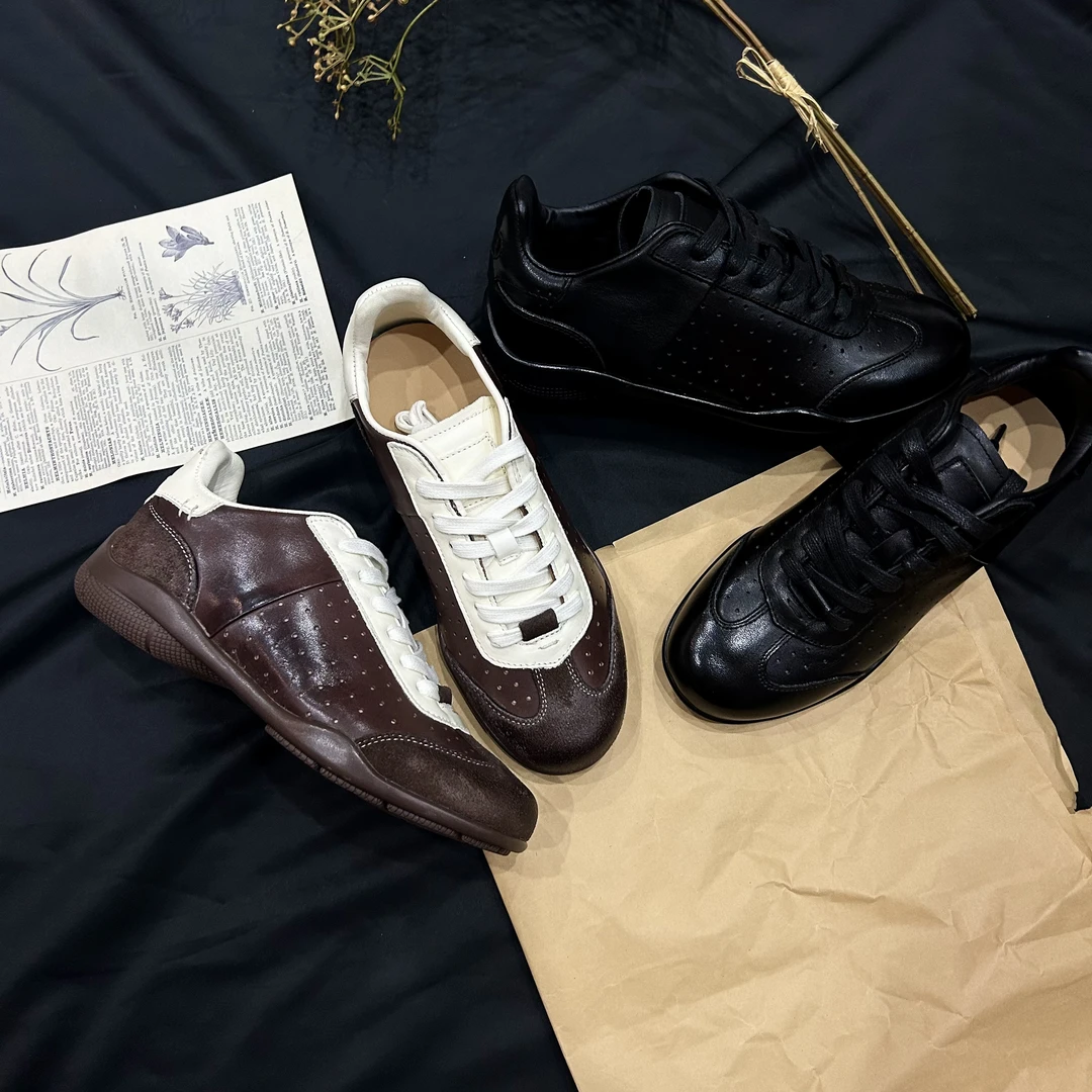 【周大米】复古德训跟高6.5公分春夏新款百搭运动休闲鞋德训鞋