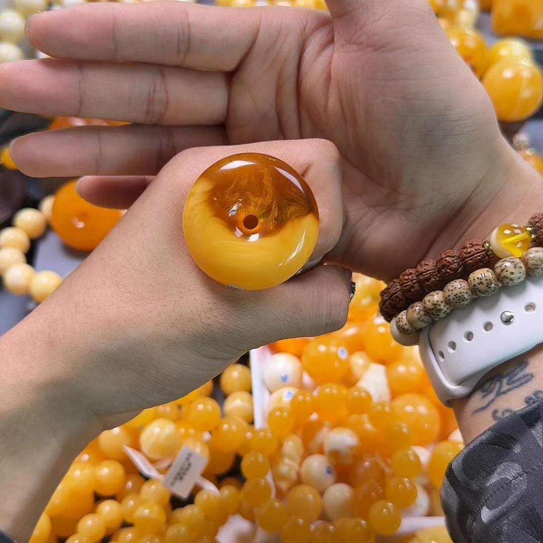 琥珀珠宝奇石未镶嵌平安扣