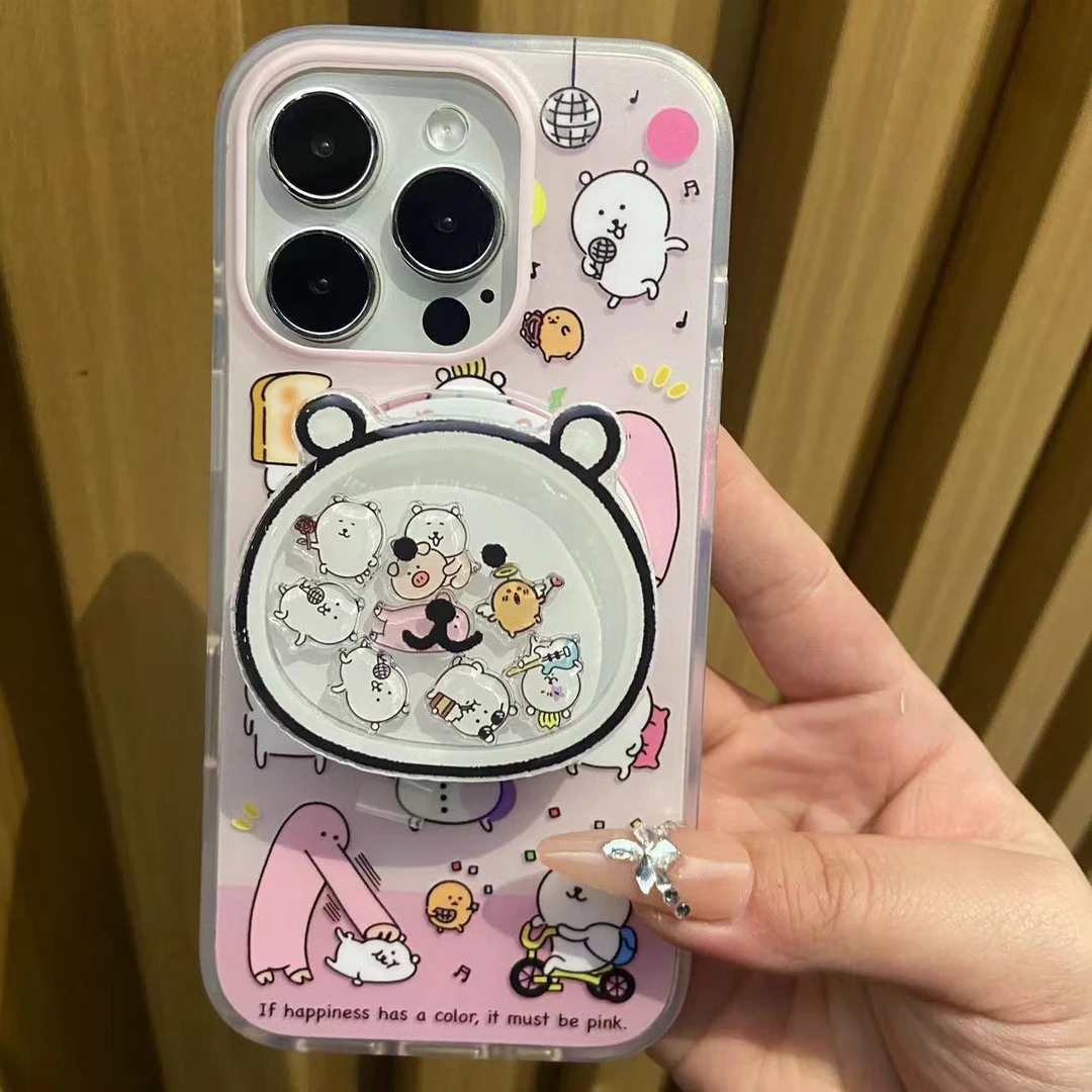 音乐自嘲熊适用苹果16promax手机壳可爱15pro/14/12防摔ins创意