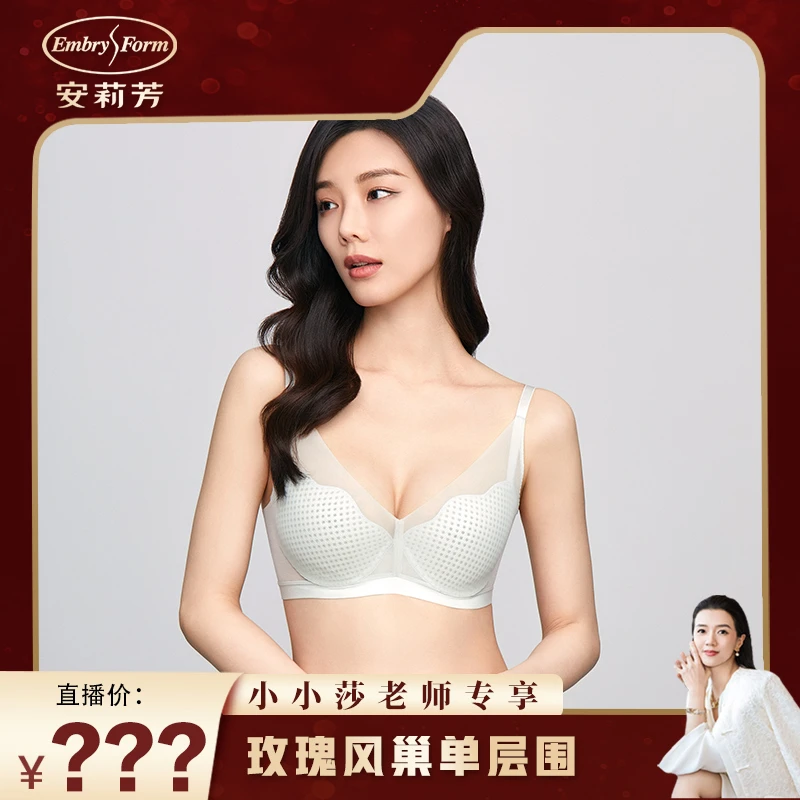 【小小莎专属】安莉芳网纱薄款单层围文胸女大胸显小文胸EB00863