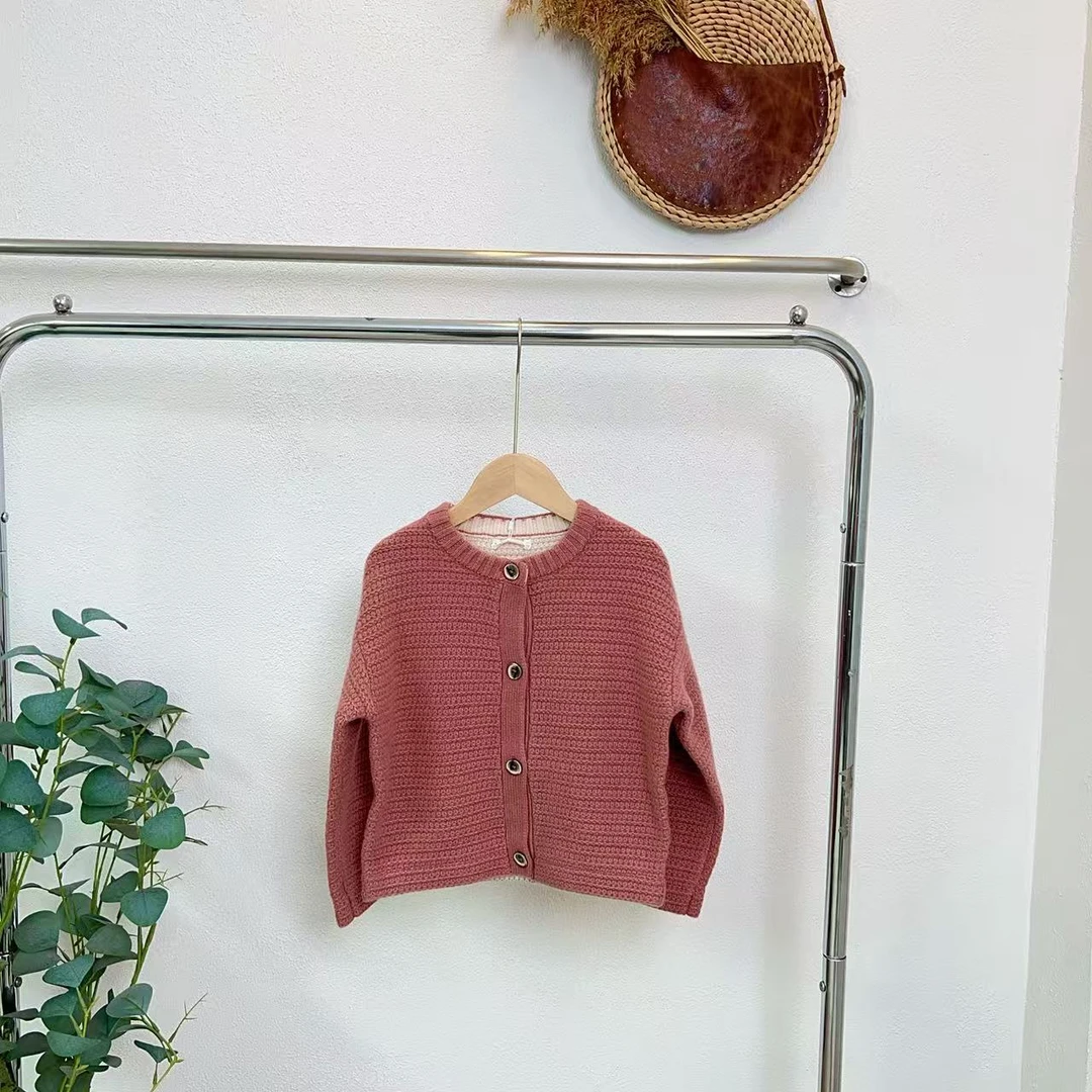 2012帕花玫红常规款开衫羊毛衫