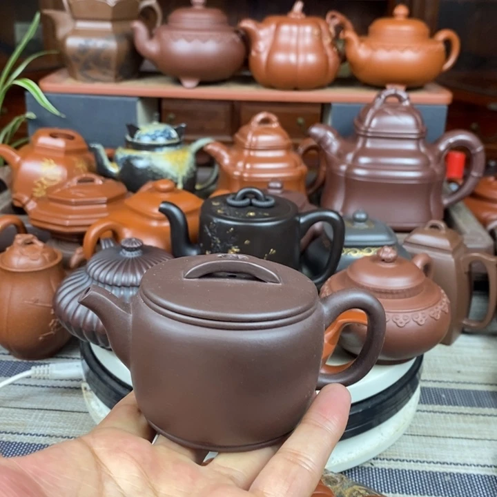 茶壶紫砂汉瓦150-200-230cc原矿老紫泥特价