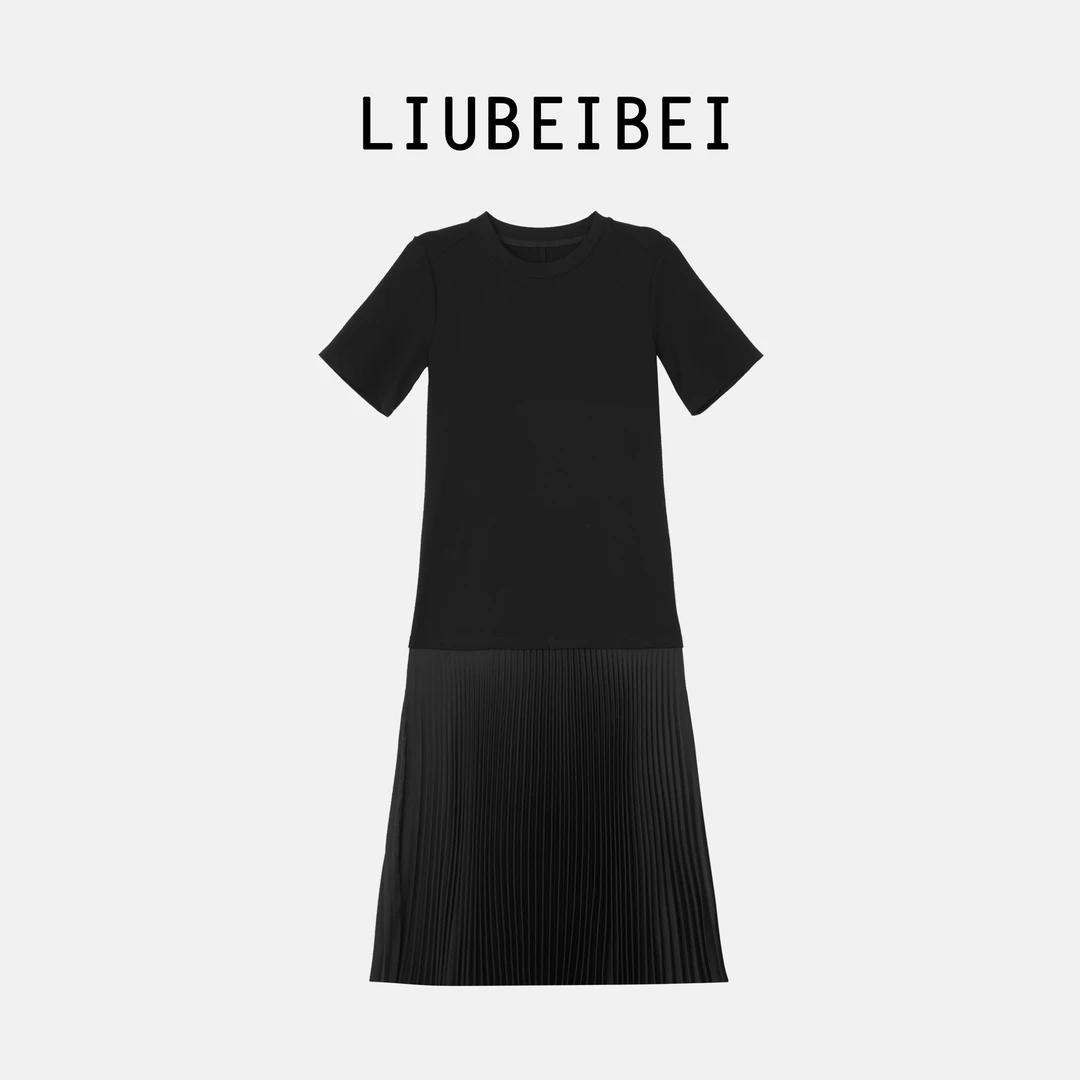 LIUBEIBEI【悄然心动】2025新款松弛感慵懒百搭压褶连衣裙-8700
