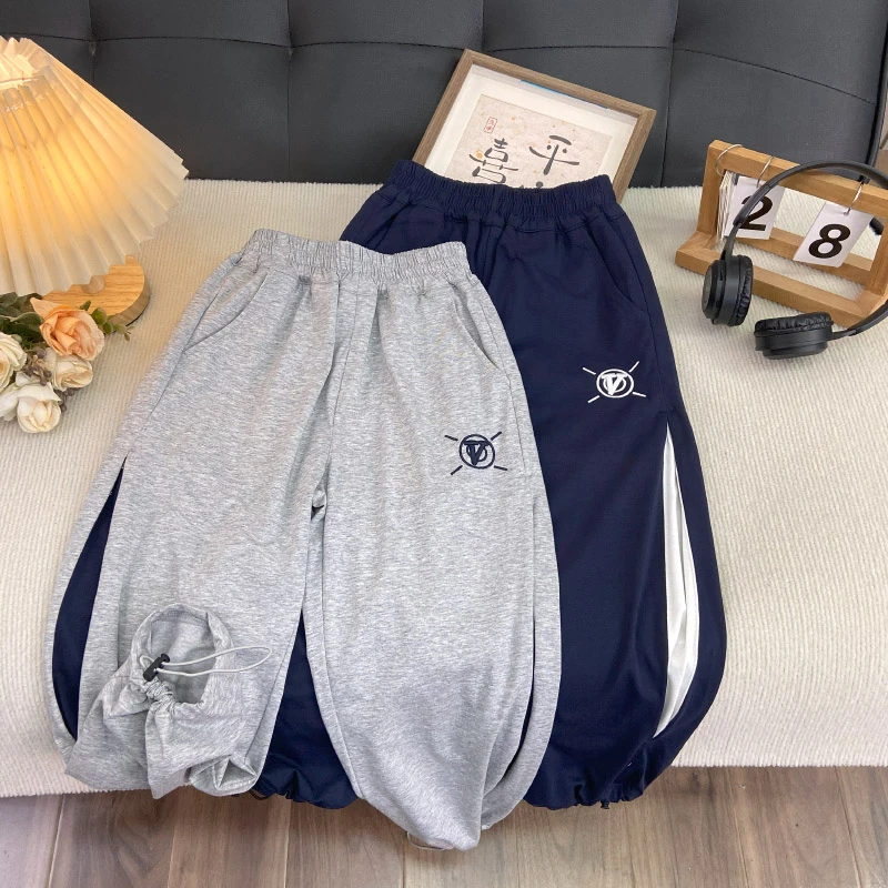 佑妈家童装 男女童中大童潮款运动裤儿童针织春夏款休闲长裤