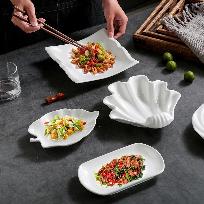菜盘陶瓷家用异形盘子碟子酒店餐具餐厅饭盘创意不规则凉菜盘餐盘