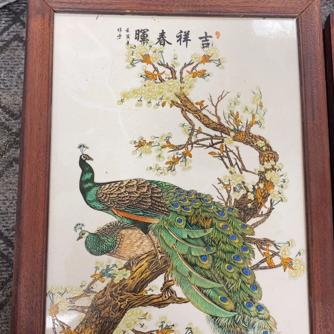 瓷37*28*1景德镇瓷板画柴窑烧制