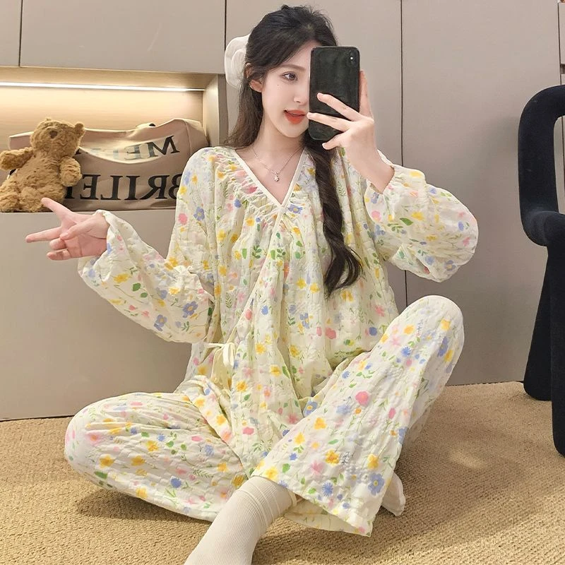 夏季超薄款可外穿哺乳待产月子服透气孕产妇纯全棉睡衣产前后套装