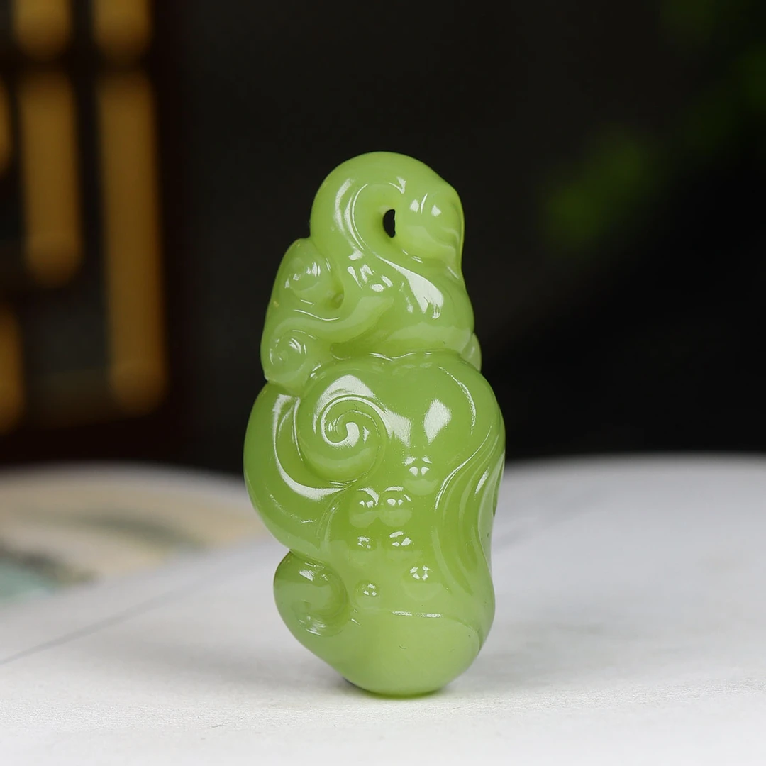 1224143和田玉黄玉如意灵芝