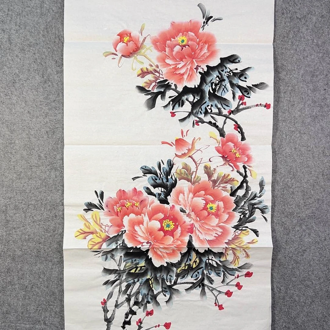 国画072 花鸟和蝴蝶都在等待它