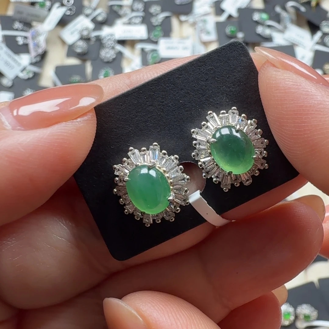 翡翠银S925镶嵌戒指65