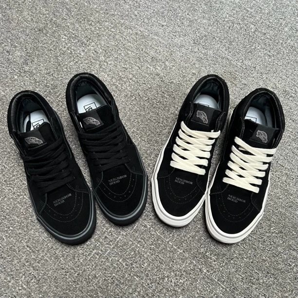 【钢印版】 黑白字母钢印中帮牛翻毛皮中帮男女板鞋复古百搭休闲鞋