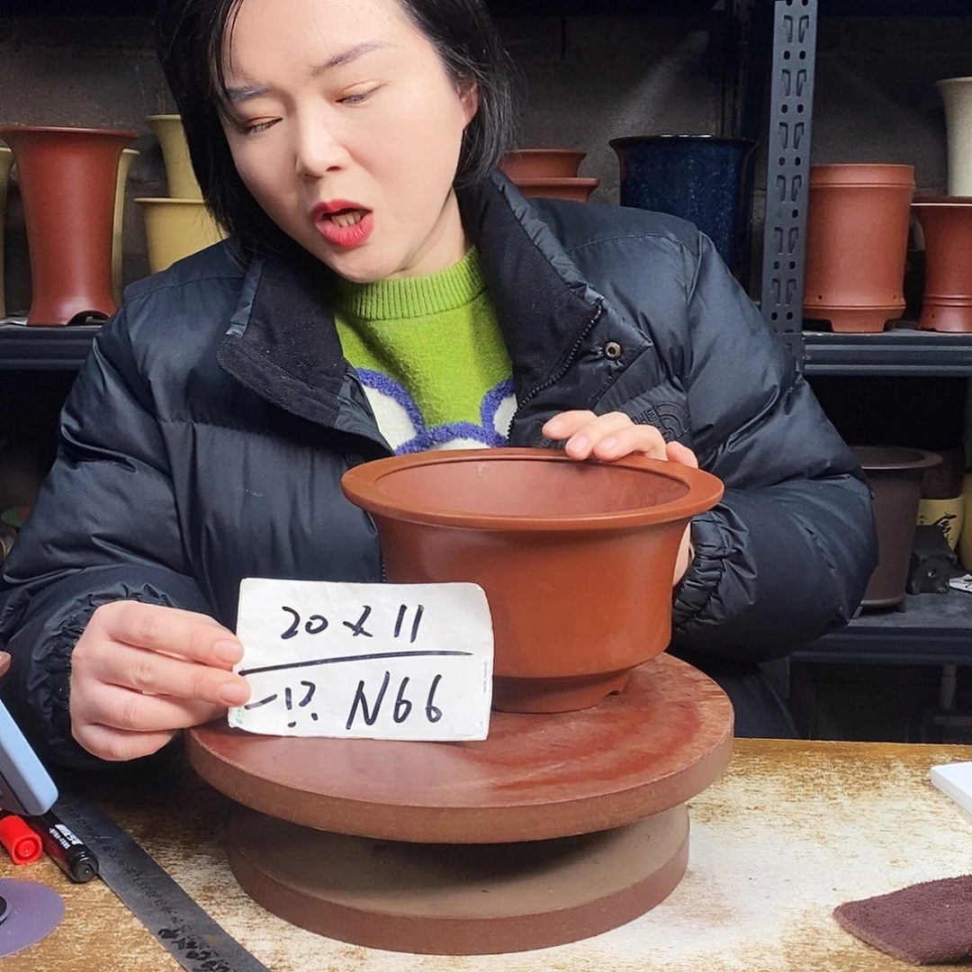 紫砂紫砂花盆一只N66