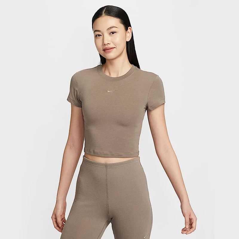 NIKE耐克女子AS W NSW NK CHLL KNT CRP针织无领短T恤HF9539-101