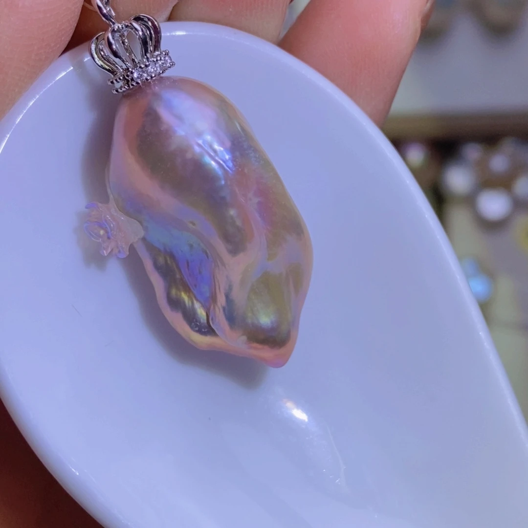 珍珠淡水珍珠银S925镶嵌