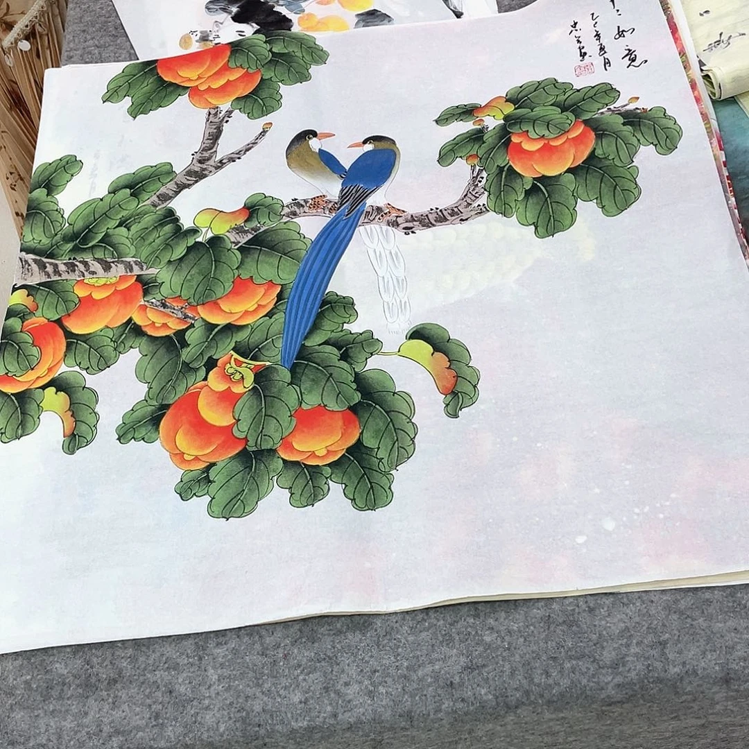 国画纯手绘山水花鸟