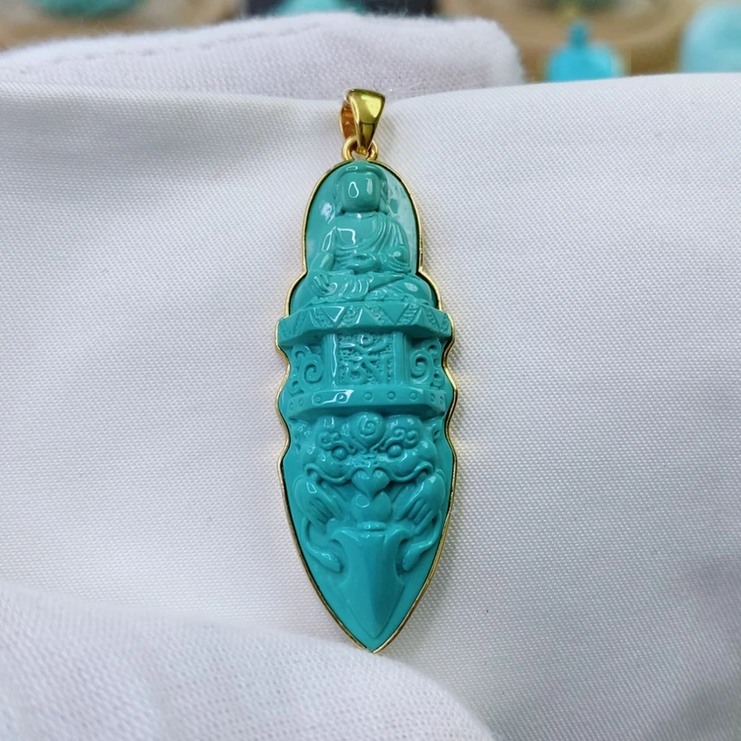 18K金镶嵌绿松石珠宝奇石