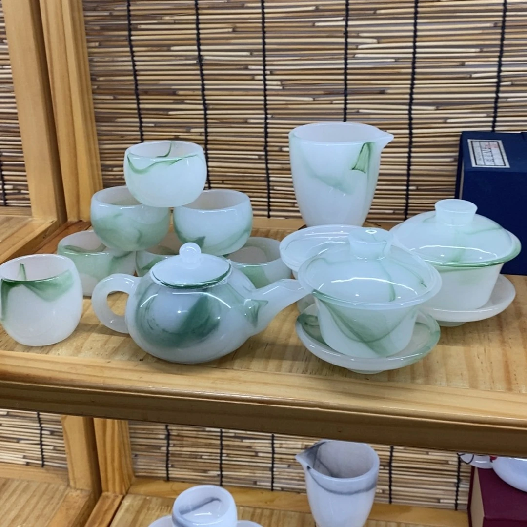 今***醉琉璃手工艺品飘绿一套，