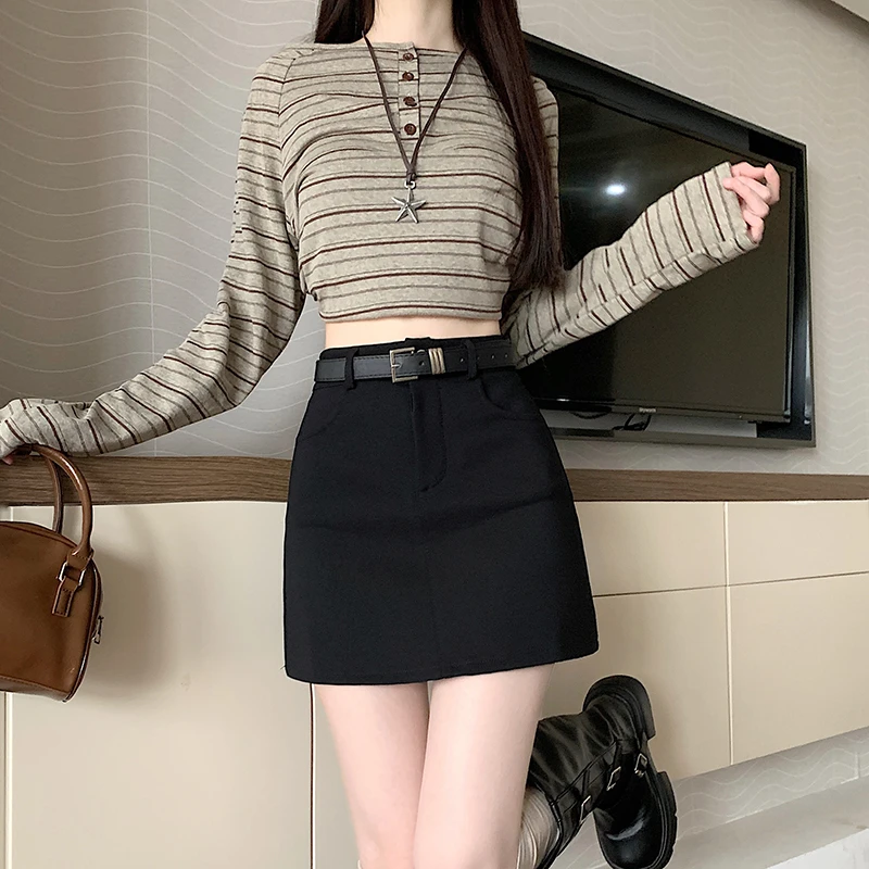 实拍辣妹半身裙女2024春季新款一步裙短裙子高腰紧身性感包臀短裙