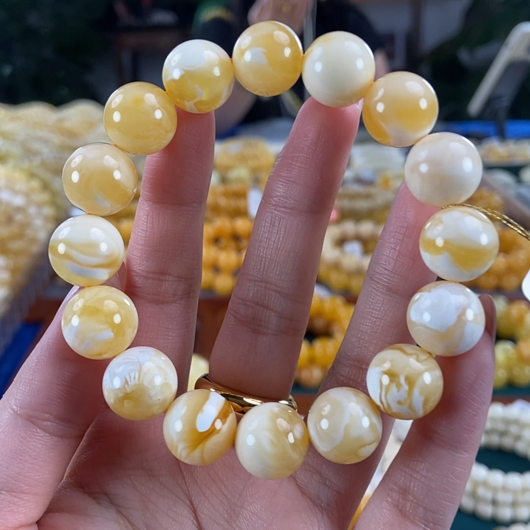 琥珀未镶嵌珠宝奇石13 20.5 金瓷白妖花