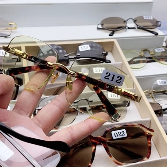 分体款纯天然石头水晶眼镜