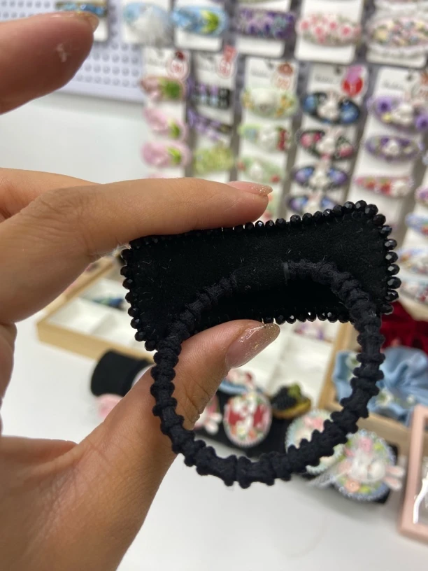 复古酒红色发绳真丝底布