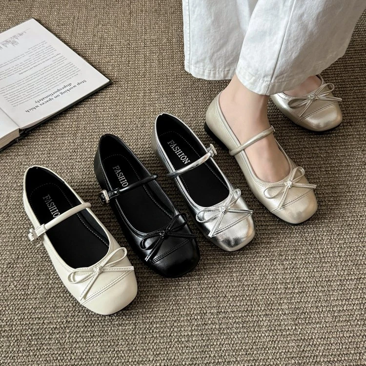 夏季平底玛丽珍鞋女晚晚风仙女配裙子单鞋时尚复古豆豆鞋百搭女鞋