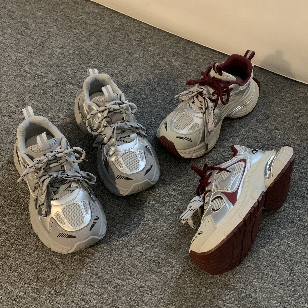 贾不假老爹鞋女款2024新款秋冬小个子增高厚底百搭学生休闲运动鞋