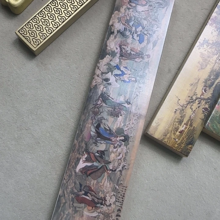 八仙图一根黄铜镇尺