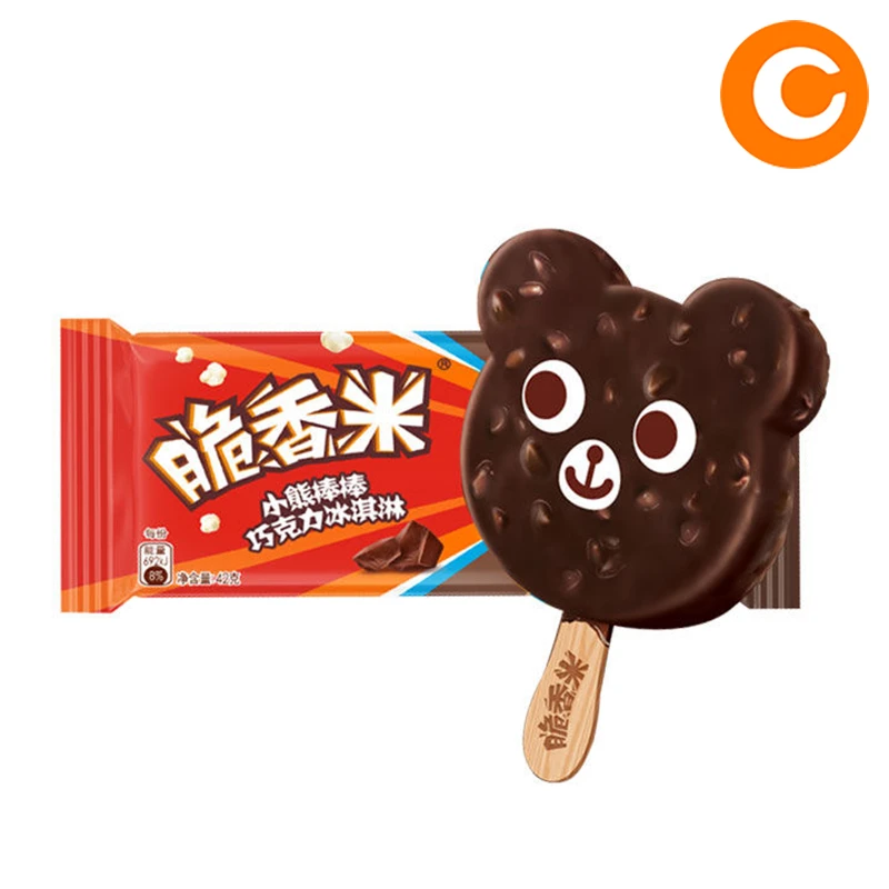 脆香米小熊棒棒巧克力口味冰淇淋42g/袋