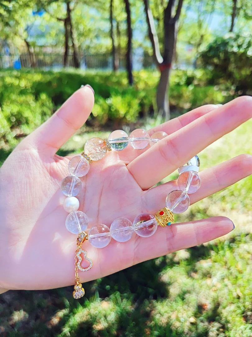 （明星同款）米雅水晶白水晶醒狮设计手链国风新中式手串水晶手串