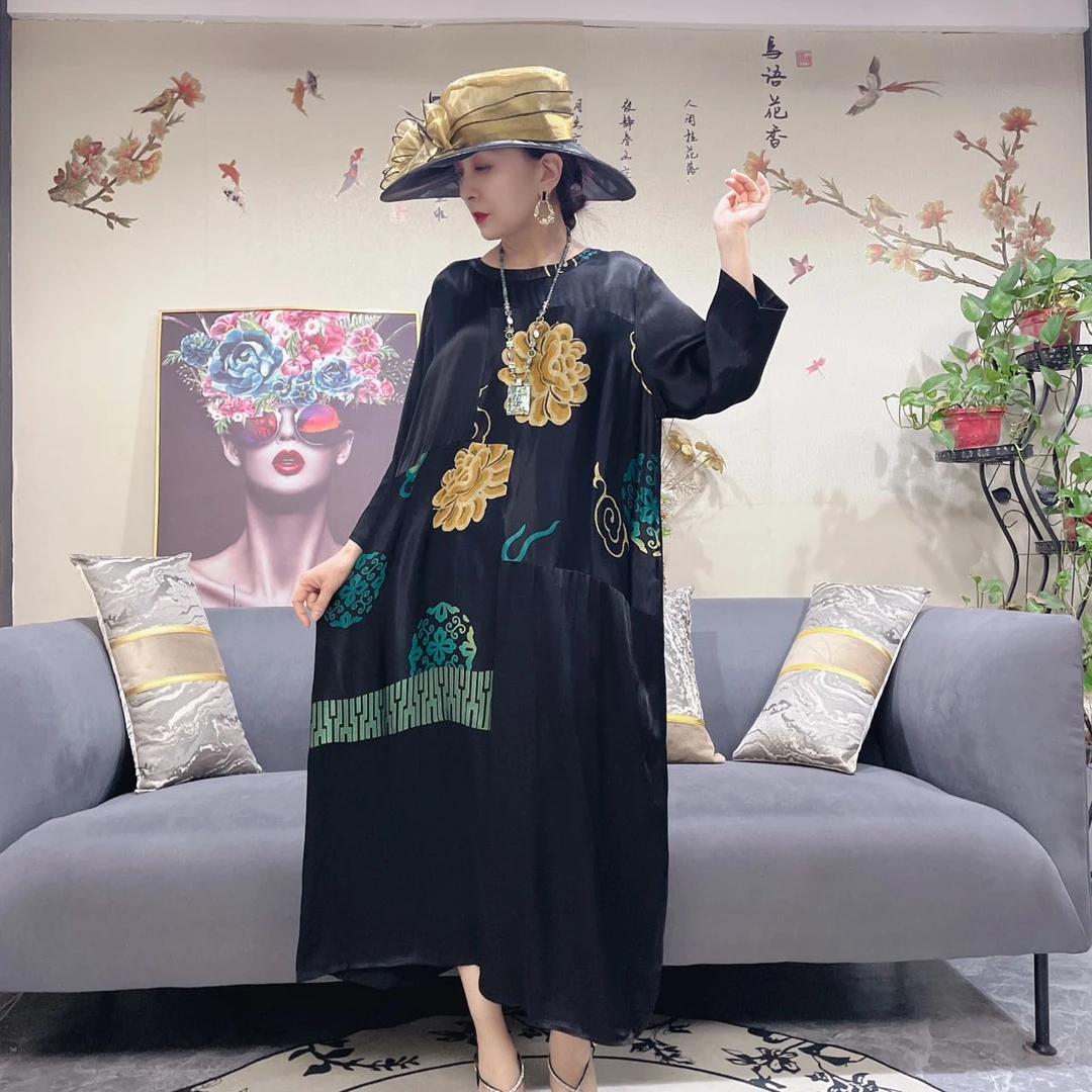 25D5242时尚复古优雅春季上新洋气名媛气质休闲百搭连衣裙
