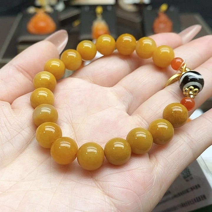 石英质玉（黄龙玉）未镶嵌手串