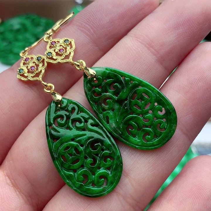 翡翠未镶嵌耳饰耳饰