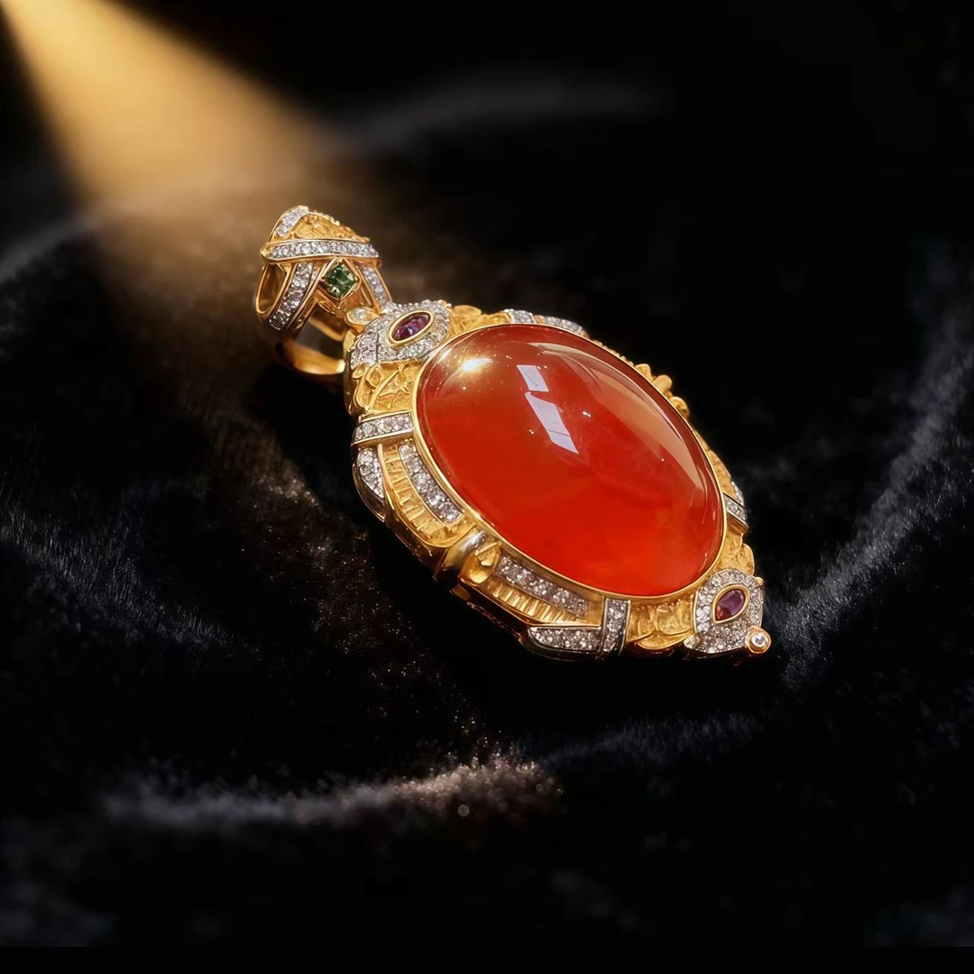 【丽老师】顶顶鸡冠红南红吊坠【发一件】