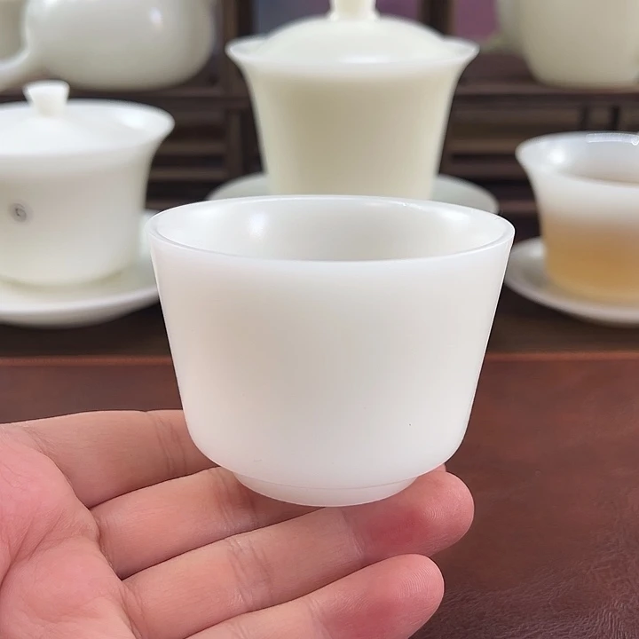 隐唐窑/璞玉素烧自生釉120ml马蹄主人杯