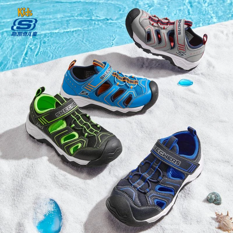 【斯凯奇】男童舒适包头童鞋凉鞋沙滩鞋407030L