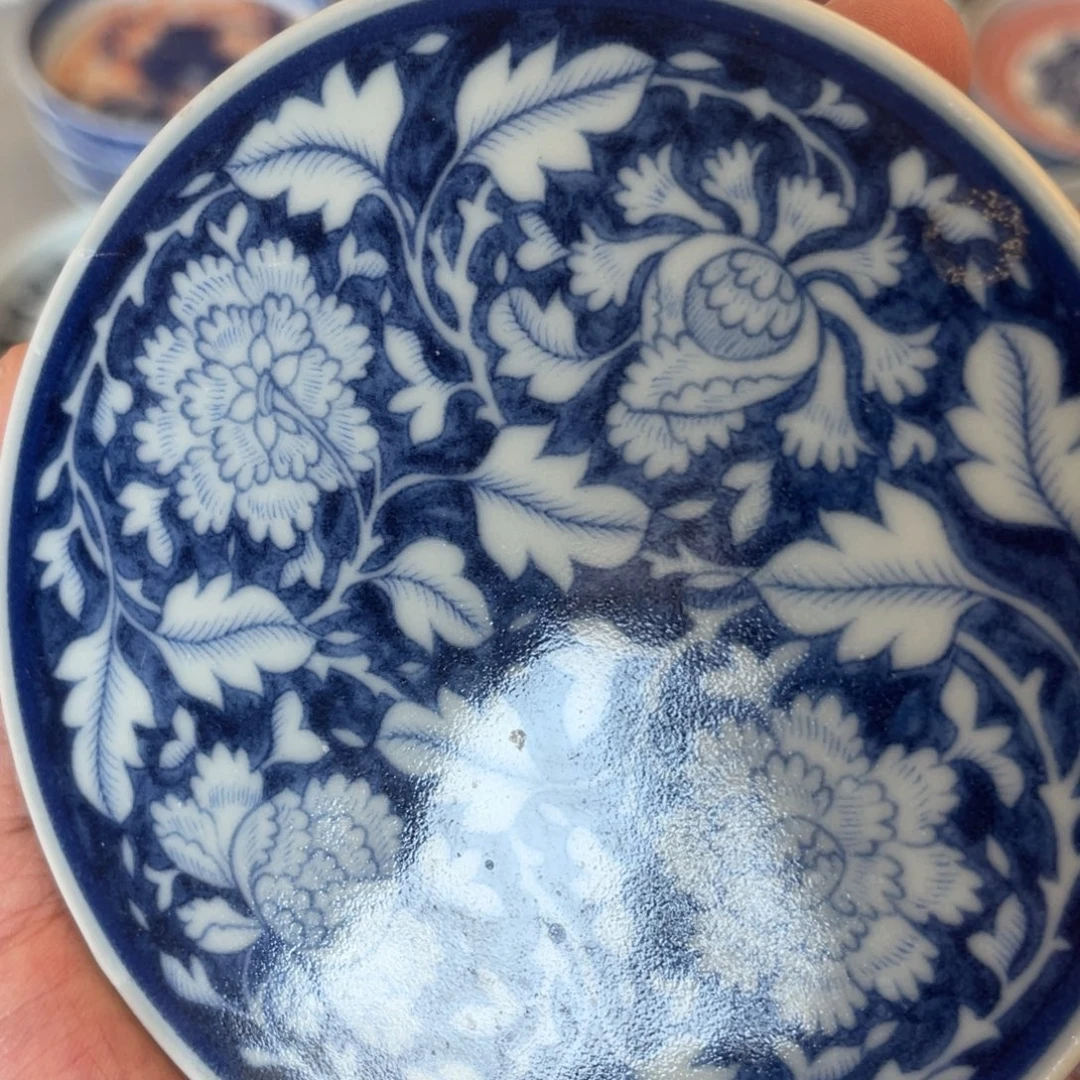 瓷片景德镇青花国色天香盖置