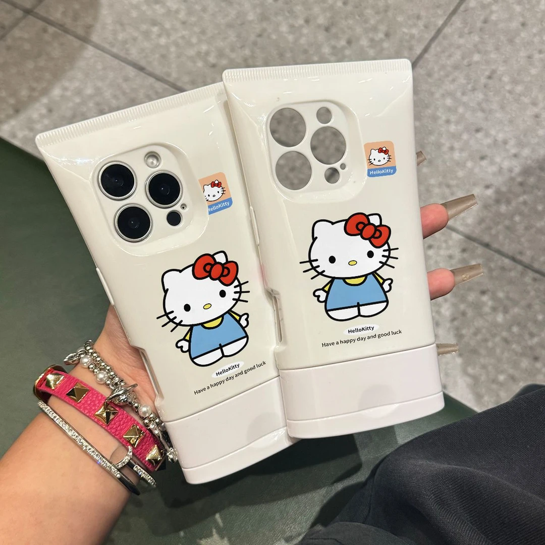 蓝衣蝴蝶结KT护手霜洗面奶适用苹果16手机壳iPhone15新款16可爱14