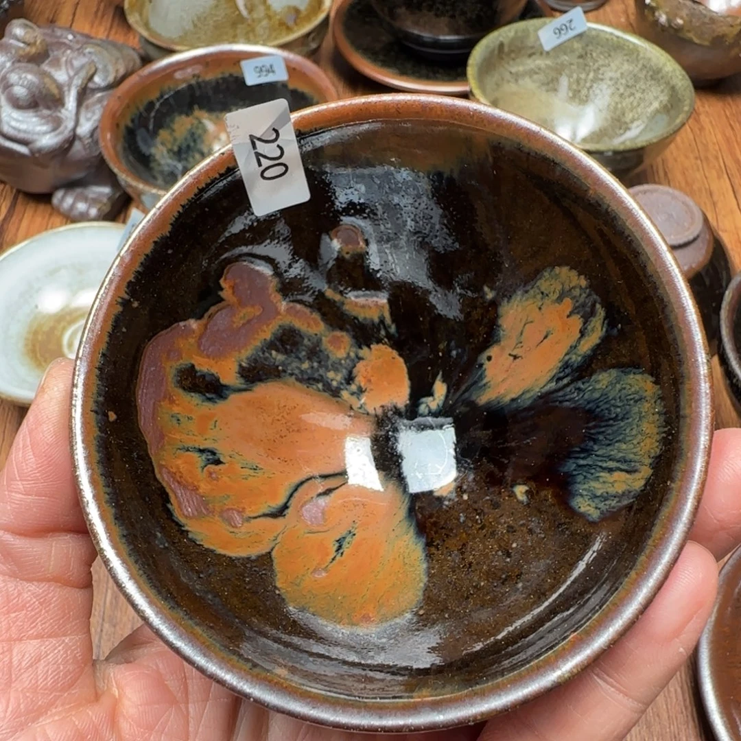 柴烧建盏茶盏茶杯220