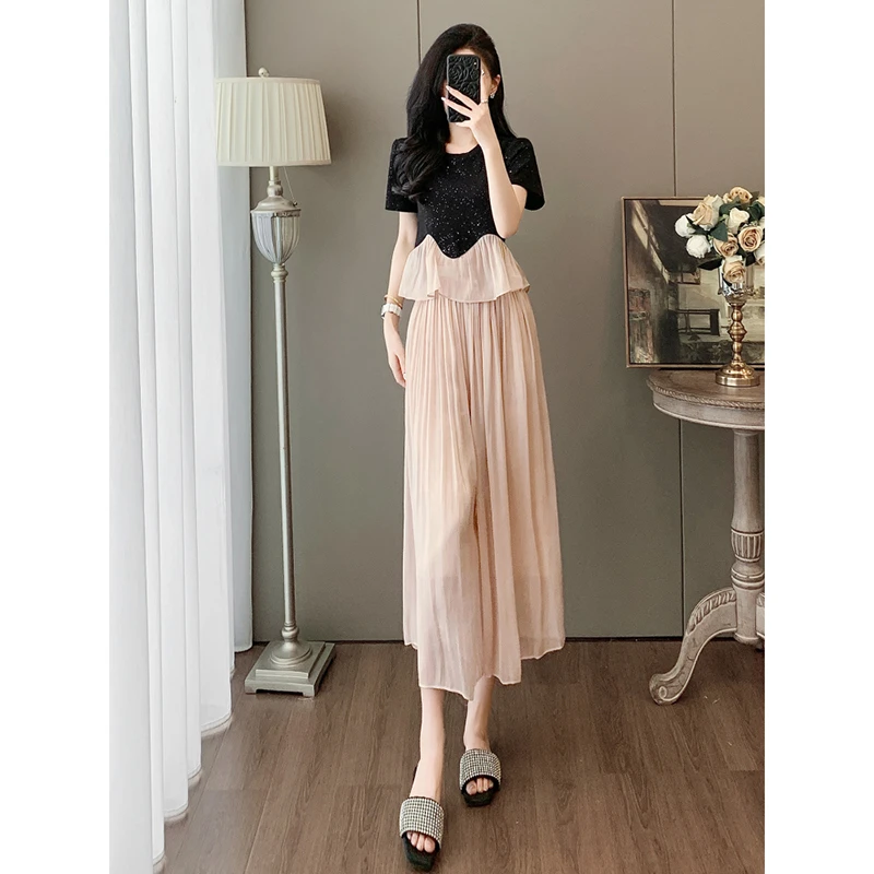 巨好看的夏装套装裙女独特绝美小香风上衣阔腿2025年流行夏款女装