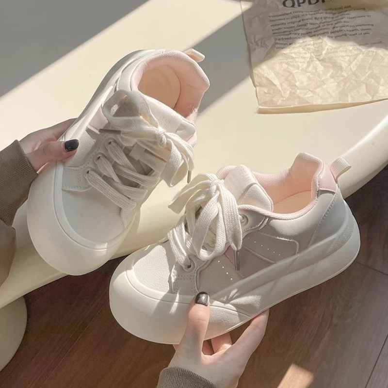 韩版板鞋女款2025夏季新款厚底小白鞋小众百搭chic鞋子休闲面包鞋