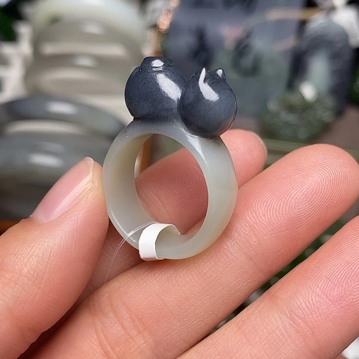 和田玉未镶嵌戒指18加