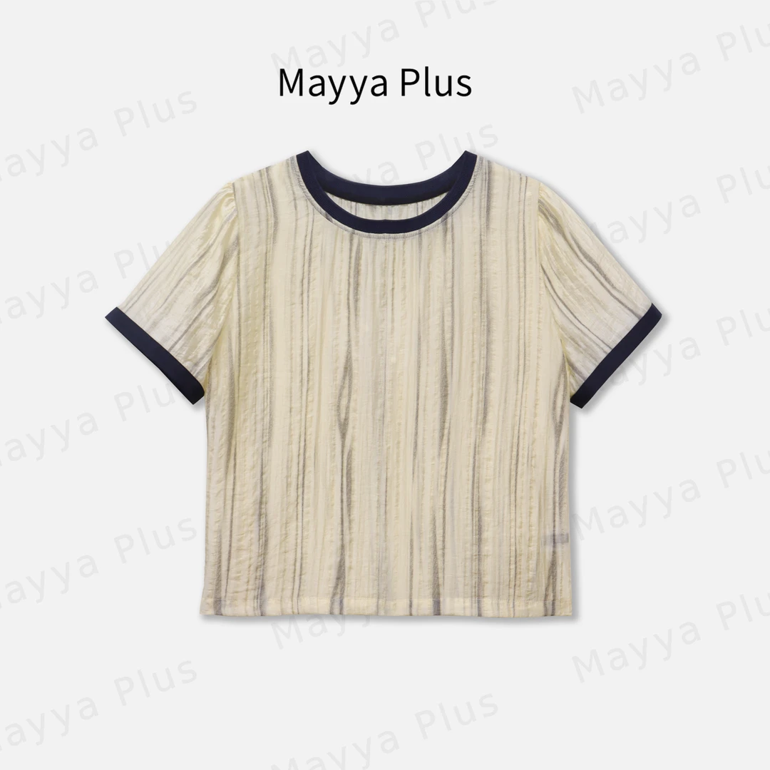 【梦影 】Mayya Plus麦芽定制轻奢气质显瘦百搭款梭织上衣32428600