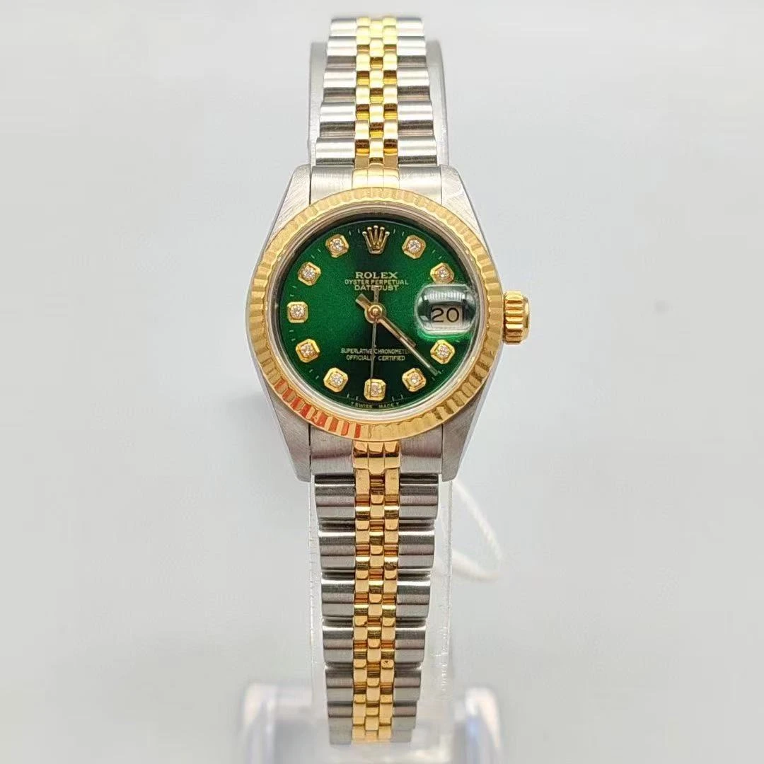 99新 Rolex/劳力士 日志系列26盘女表69173香槟盘/69173绿盘 后盘