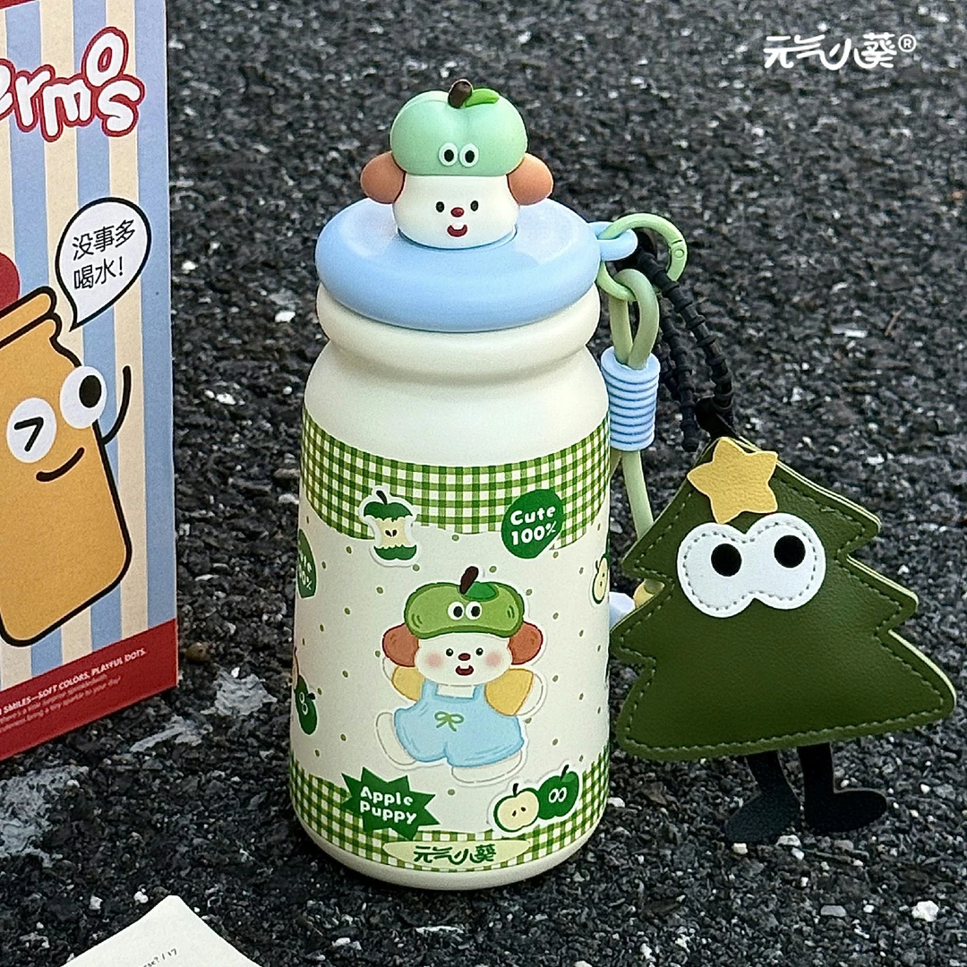 2025新款学生可爱便携双饮水杯316不锈钢女高颜值儿童卡通吸管杯