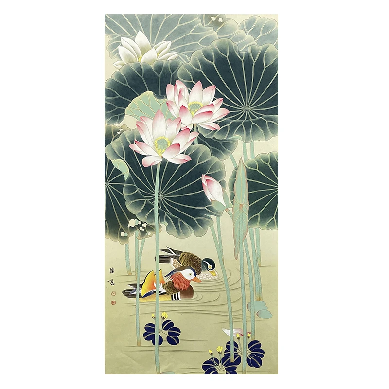 c-2430喻老师托底花鸟66*132cm