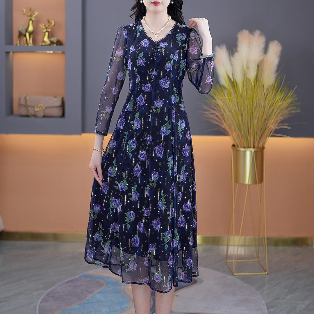 春夏新款百搭气质时尚中长款连衣裙【213#】