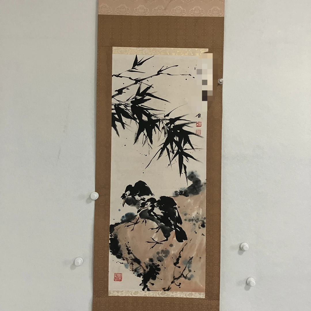 541 花鸟 纸本设色 立轴 98×39cm